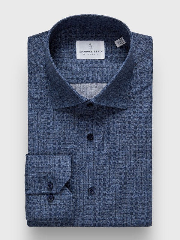 Emanuel Berg - Printed Poplin Dress Shirt