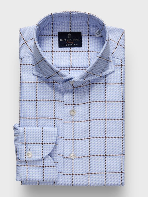 Emanuel Berg - Checked Cotton Twill Dress Shirt